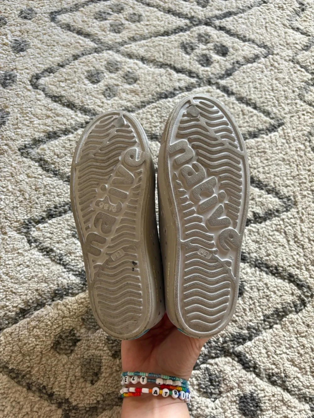 Native grey with speckled toe box shoes
